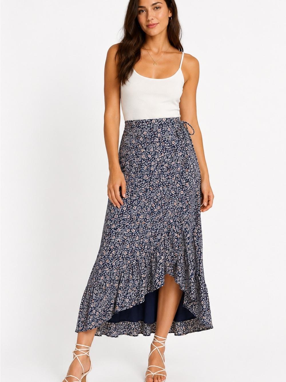 Abercrombie & Fitch Floral High Low Wrap Maxi Skirt Women’s Size 6 Boho